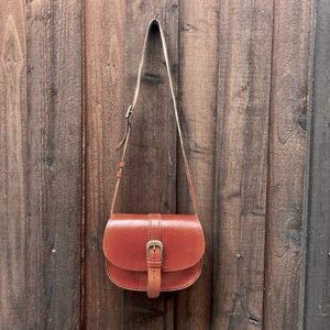 Full grain BURNISHED leather large cross body purse handbag bag from Lyon France